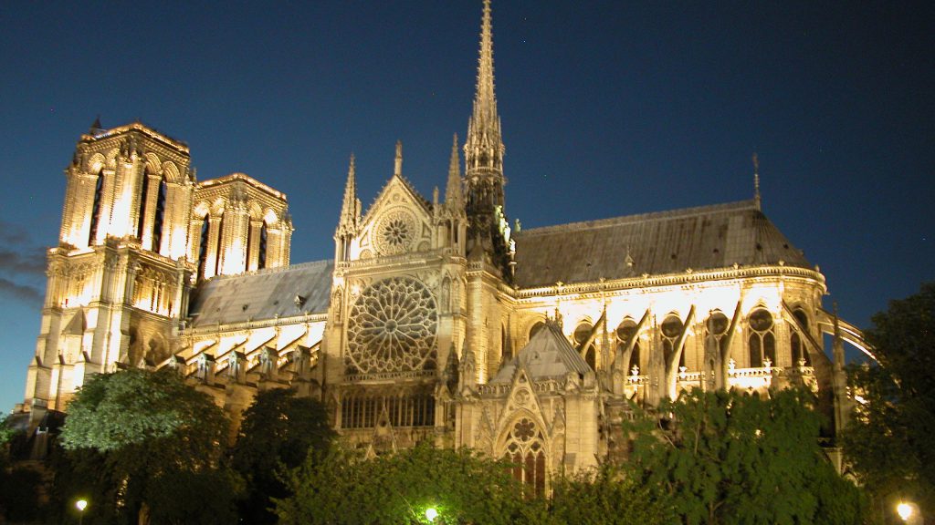 Notre Dame at night