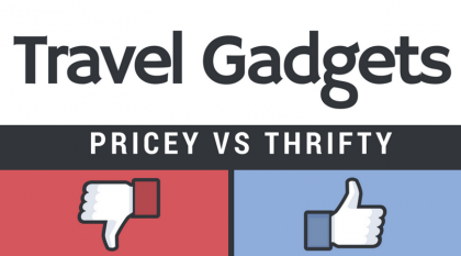 Travel gadgets inforgraphic - Pricey vs. Thrifty