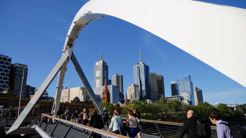 Southgate pedestrian bridge in Melbourne