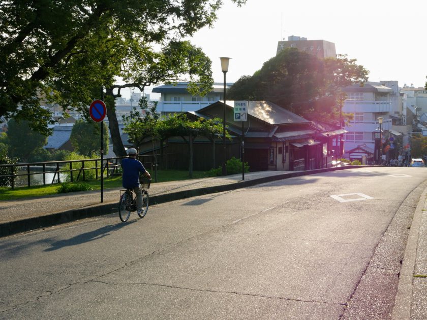 Passing bicyclist